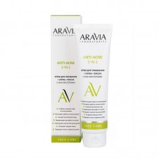 Aravia Laboratories Крем для умывания + скраб + маска с AHA-кислотами Anti-Acne 3-in-1, 100 мл.