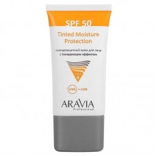 ARAVIA Солнцезащитный крем для лица с тонирующим эффектом Tinted Moisture Protection SPF 50, 50 мл