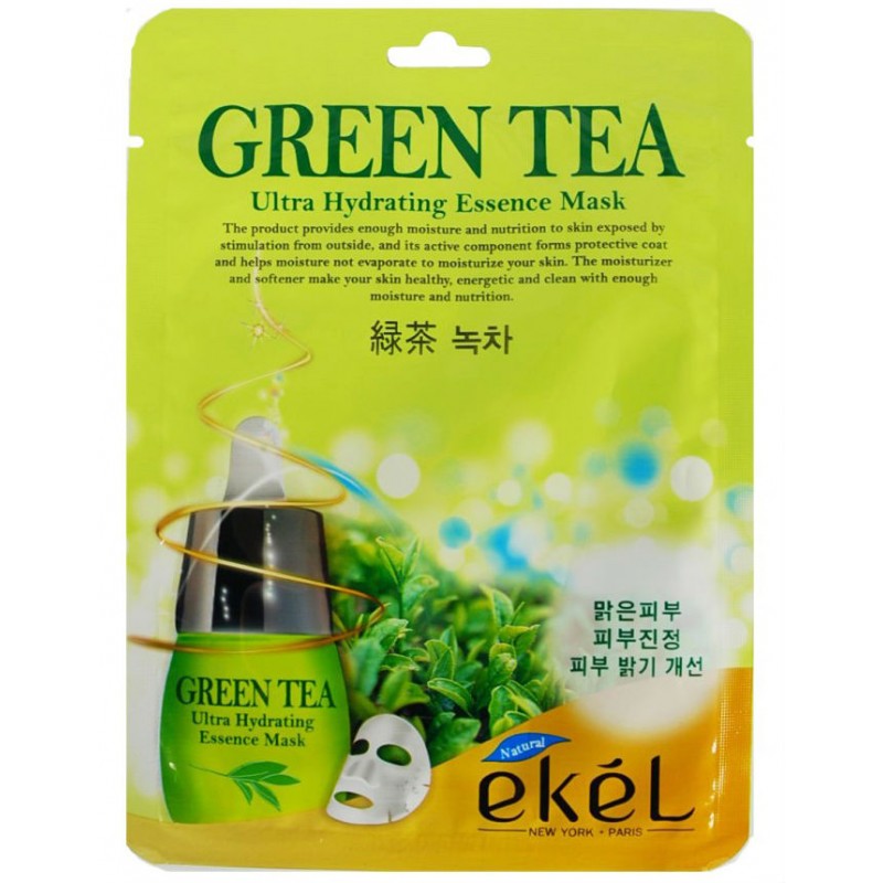 Ekel Green Tea Ultra Hydrating Essence Mask / Маска тканевая с экстрактом зеленого чая, 25 гр