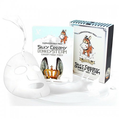 Silky Creamy donkey Steam Cream Pack / НАБОР Тканевая маска "Ослиное молоко", 1 шт по 25 мл