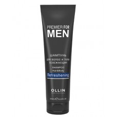 OLLIN PREMIER FOR MEN Шампунь для волос и тела освежающий, 250 мл