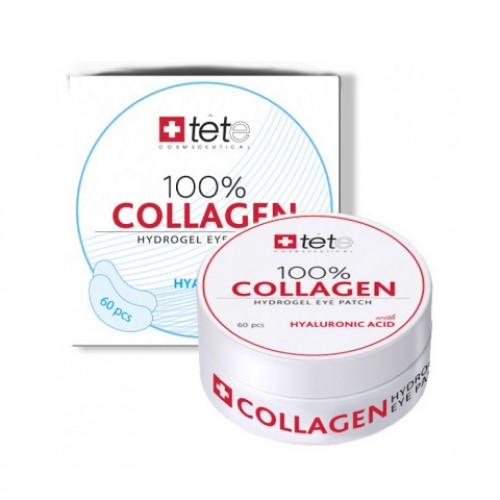 100% Collagen Hydrogel Patch / Гиалуроновые патчи для глаз с гиалуроновой кислотой, 60шт, TETE